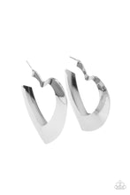 Load image into Gallery viewer, Heart-Racing Radiance - Silver Heart Hoop Earrings Paparazzi Accessories