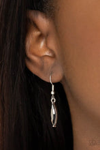 Load image into Gallery viewer, Flight of FANCINESS - Silver Rhinestone Feather Necklace Paparazzi Accessories