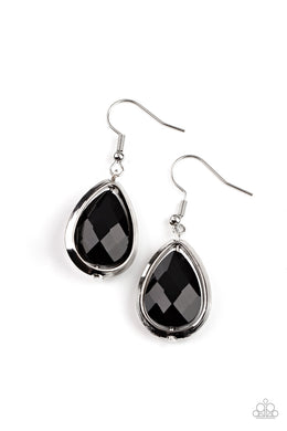 Drop-Dead Duchess - Black Rhinestone Earrings Paparazzi Accessories