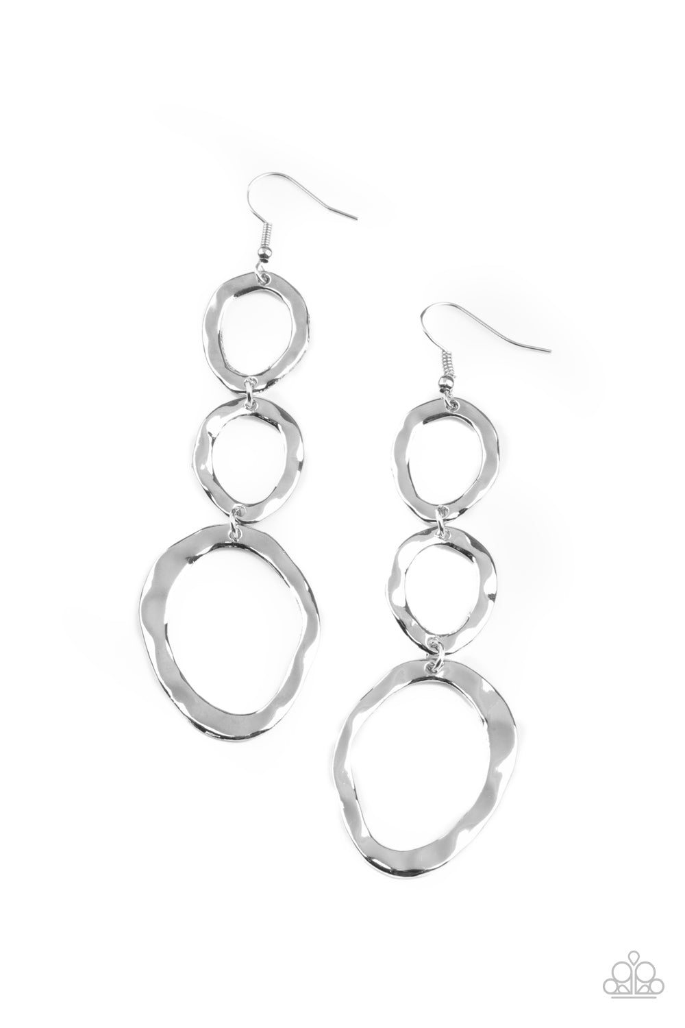 So OVAL It! - Silver Earrings Paparazzi Accessories