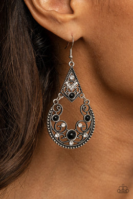 Bohemian Ball - Black Earrings Paparazzi Accessories