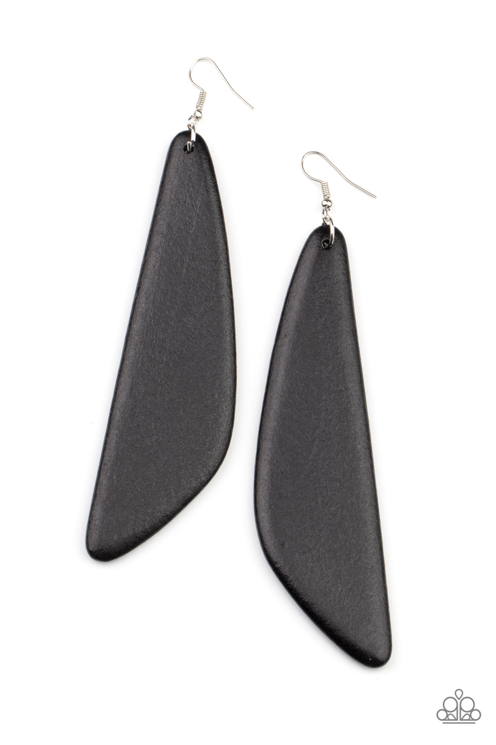 Scuba Dream - Black Wood Earrings Paparazzi Accessories