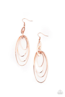 OVAL The Moon - Copper Earring Paparazzi Accessories