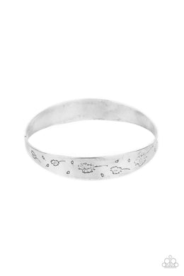 Dandelion Dreamland - Silver Bangle Bracelet Paparazzi Accessories