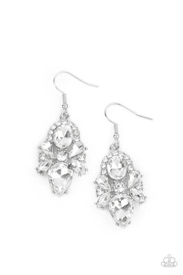 Stunning Starlet - White Earrings Paparazzi Accessories