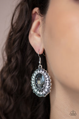 Glacial Gardens - Silver Rhinestone Earrings Paparazzi Accessories