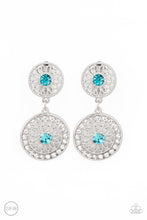 Load image into Gallery viewer, Life of The Garden Party - Blue Rhinestone Clip-On Earrings Paparazzi Accessories