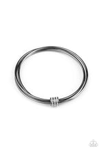 Load image into Gallery viewer, Roll Out The Rhinestones - Black Gunmetal Bangle Bracelet Paparazzi Accessories