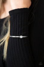 Load image into Gallery viewer, Roll Out The Rhinestones - White Rhinestone Bangle Bracelet Paparazzi Accessories