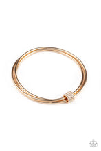 Load image into Gallery viewer, Roll Out The Rhinestones  - Gold Bangle Bracelet Paparazzi Accessories