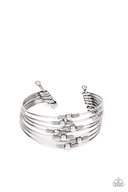 Industrial Intricacies - Silver Cuff Bracelet Paparazzi Accessories