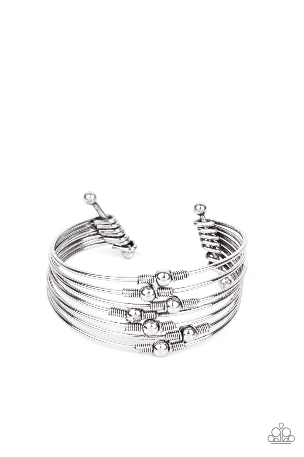 Industrial Intricacies - Silver Cuff Bracelet Paparazzi Accessories