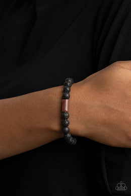 Earthy Energy - Green Lava Bead Urban Stretchy Bracelet Paparazzi Accessories