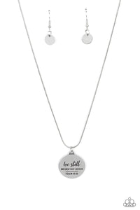 faith,short necklace,silver,Be Still - Silver Necklace