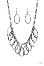 Load image into Gallery viewer, Double OVAL-time - Black Gunmetal Necklace Paparazzi Accessories