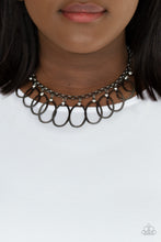 Load image into Gallery viewer, Double OVAL-time - Black Gunmetal Necklace Paparazzi Accessories