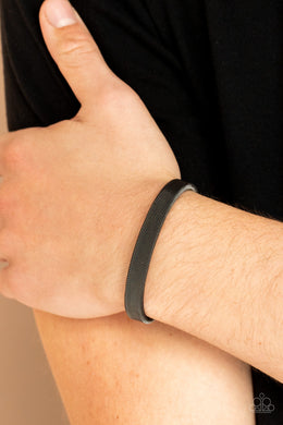 Quit MESHing around - Black Gunmetal Cuff Bracelet Paparazzi Accessories