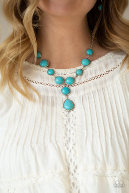 Terrestrial Trailblazer - Blue Stone Necklace Paparazzi Accessories