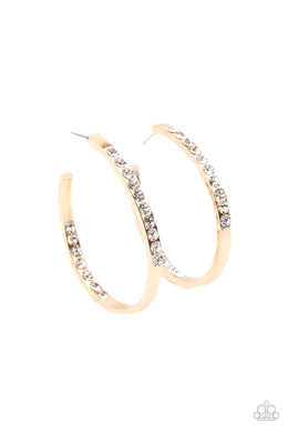 Borderline Brilliance - Gold Earrings Paparazzi Accessories