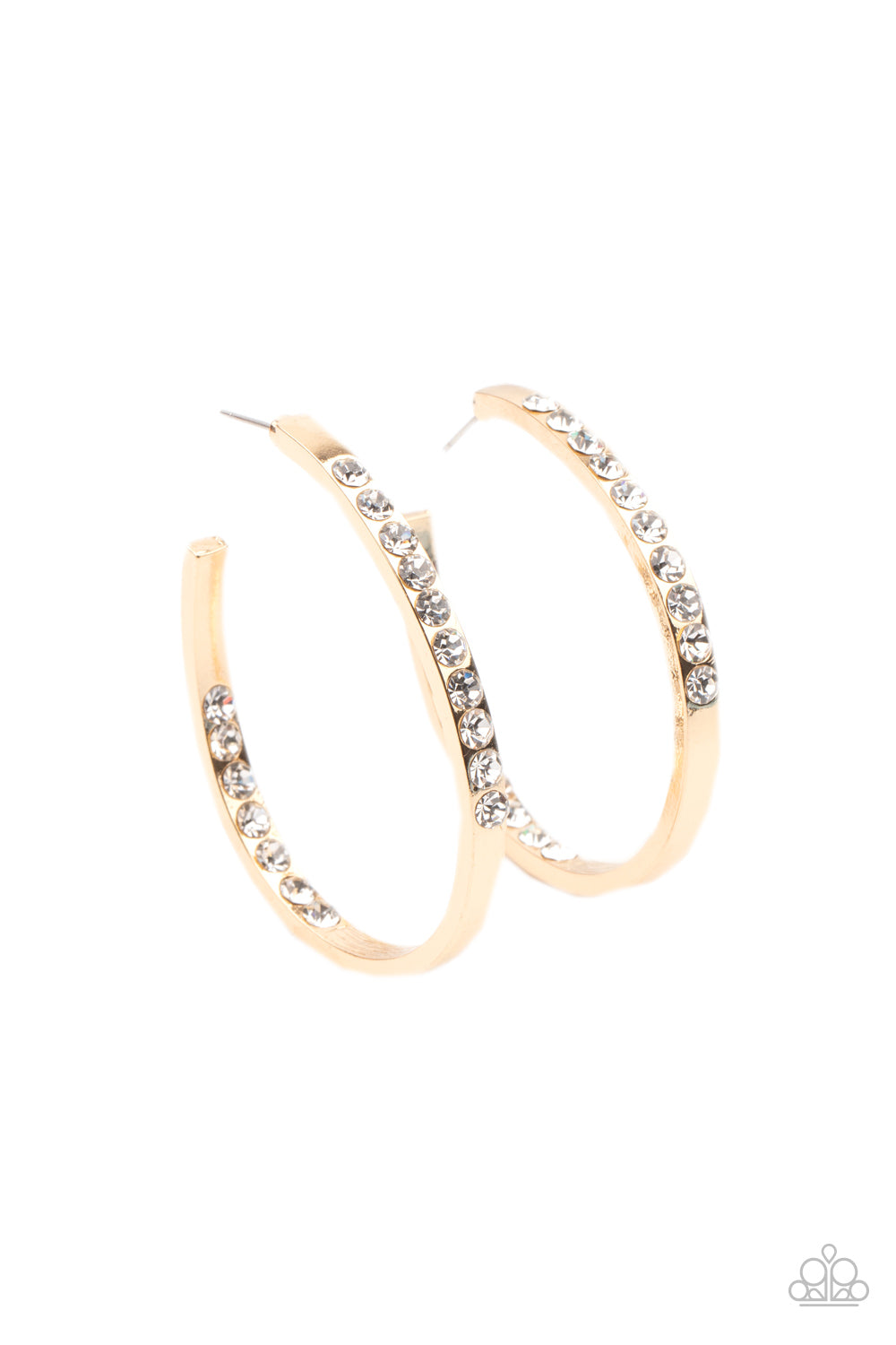 Borderline Brilliance - Gold Earrings Paparazzi Accessories