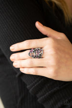 Load image into Gallery viewer, Bouquet Toss - Pink Rhinestone Floral Ring Paparazzi Accessories
