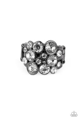 Bubbling Bravado - Black Ring Paparazzi Accessories