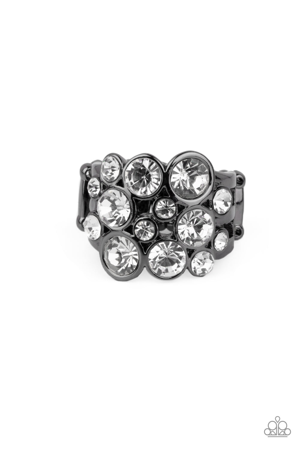 Bubbling Bravado - Black Ring Paparazzi Accessories