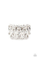 Load image into Gallery viewer, OVAL-Ruled - White Rhinestone Ring Paparazzi Accessories