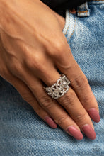 Load image into Gallery viewer, OVAL-Ruled - White Rhinestone Ring Paparazzi Accessories