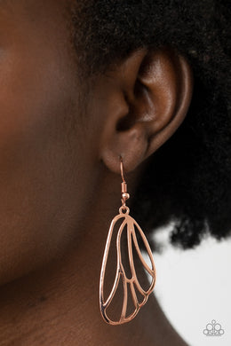 Turn Into A Butterfly - Copper Earrings Paparazzi Accessories