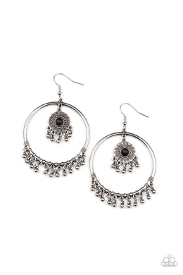 Sunny Equinox - Black Earrings Paparazzi Accessories