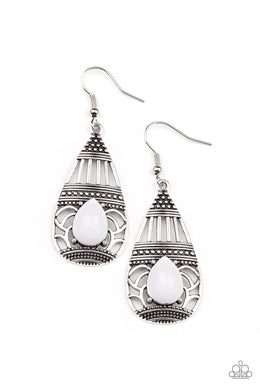 Eastern Essence - White Earrings Paparazzi Accessories