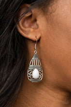 Load image into Gallery viewer, Eastern Essence - White Earrings Paparazzi Accessories