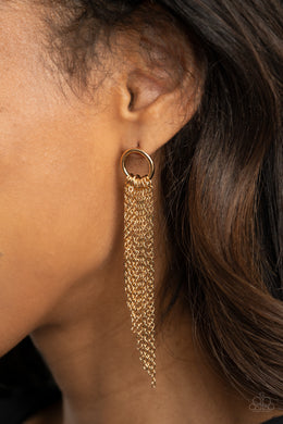 Divinely Dipping - Gold Post Earrings Paparazzi Accessories