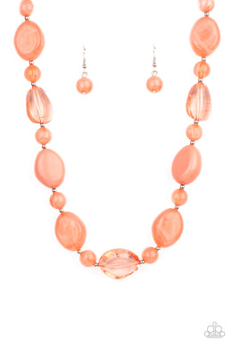 Staycation Stunner - Orange Necklace Paparazzi Accessories