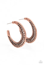 Load image into Gallery viewer, Bada BLOOM! - Copper Hoop Earrings Paparazzi Accessories