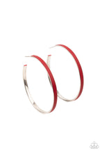 Load image into Gallery viewer, Fearless Flavor - Red Hoop Earrings Paparazzi Accessories