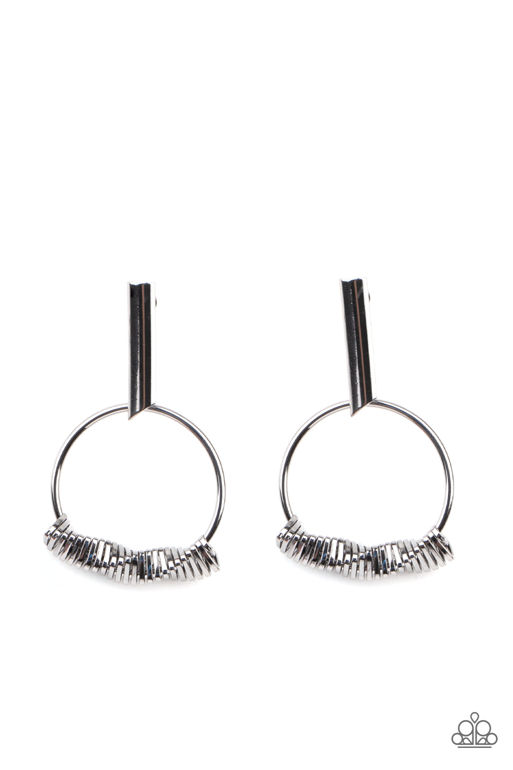 Set Into Motion - Black Gunmetal Earrings Paparazzi Accessories