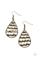 Load image into Gallery viewer, Glitzy Grit - Brass Earrings Paparazzi Accessories