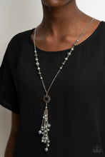 Load image into Gallery viewer, Tasseled Treasure - Silver Pearl Necklace Paparazzi Accessories