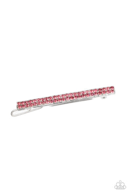 Thats GLOW-biz - Pink Rhinestone Hair Accessory Paparazzi Accessories