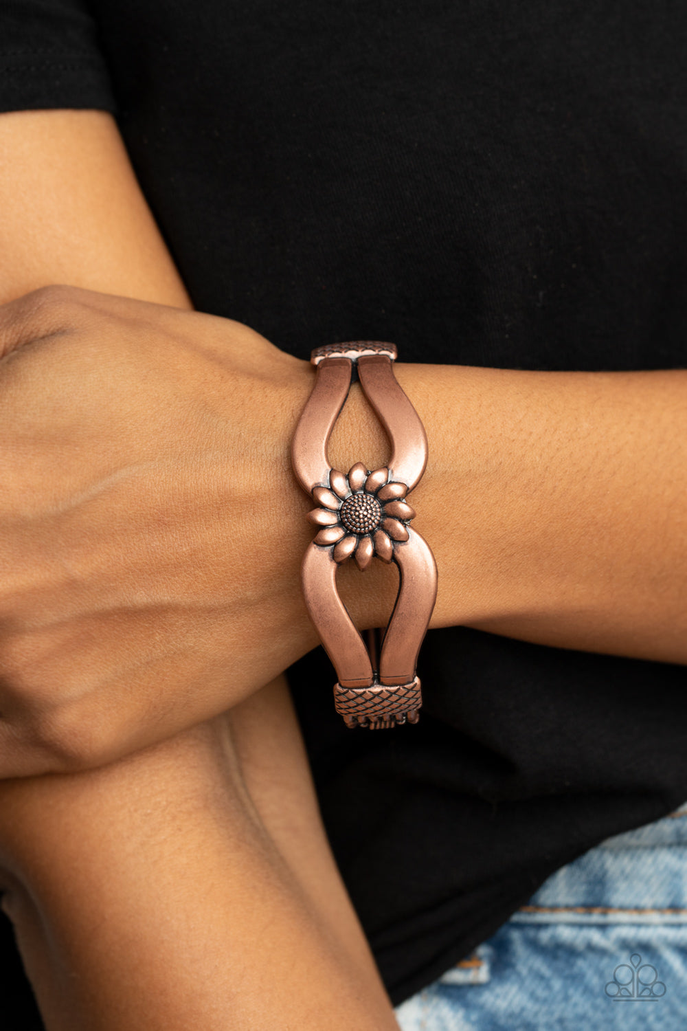 Let A Hundred SUNFLOWERS Bloom - Copper Bracelet Paparazzi Accessories