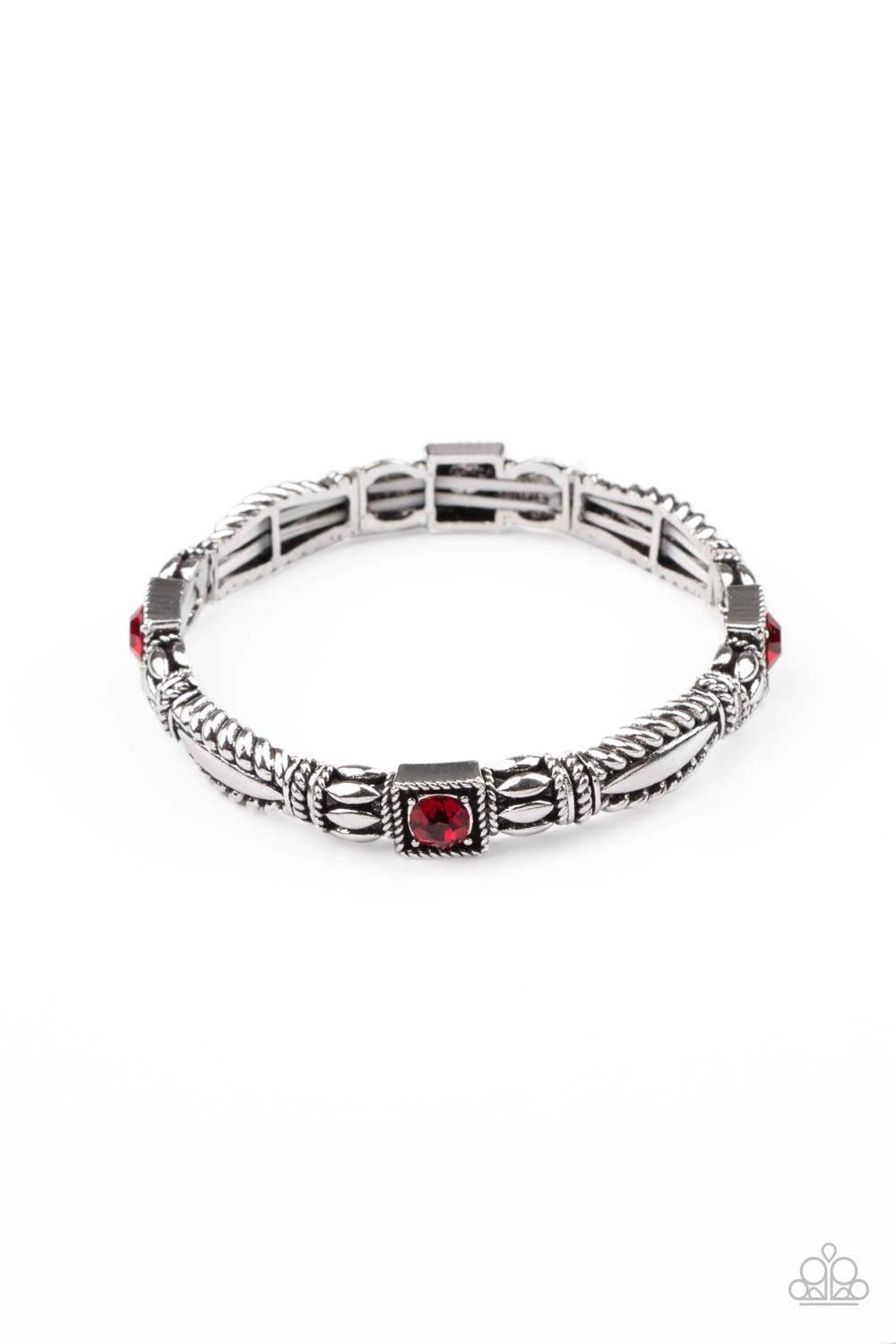 Get This GLOW On The Road - Red Rhinestone Stretchy Bracelet Paparazzi Accessories