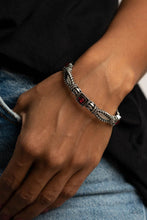 Load image into Gallery viewer, Get This GLOW On The Road - Red Rhinestone Stretchy Bracelet Paparazzi Accessories