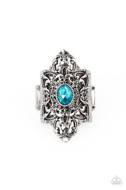 Perennial Posh - Blue Rhinestone Ring Paparazzi Accessories