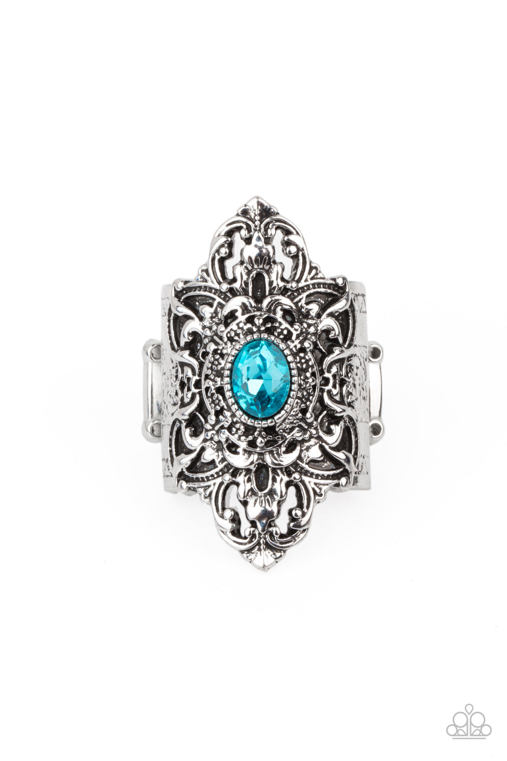 Perennial Posh - Blue Rhinestone Ring Paparazzi Accessories