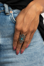 Load image into Gallery viewer, Perennial Posh - Blue Rhinestone Ring Paparazzi Accessories