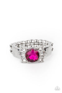 Dainty Back,pink,rhinestones,Silver,Skinny Back,Wide Back,ROYAL Till The End - Pink Ring