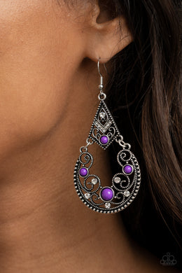 Bohemian Ball - Purple Earrings Paparazzi Accessories