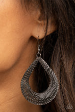 Load image into Gallery viewer, A Hot MESH - Black Earrings Paparazzi Accessories